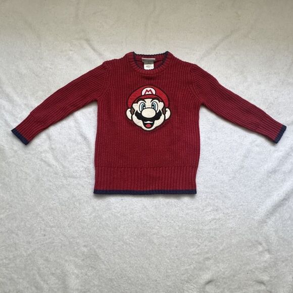 Super Mario Sweater Boys 4 Crewneck Pullover Nintendo Kids Gamer 2010s - Picture 1 of 8